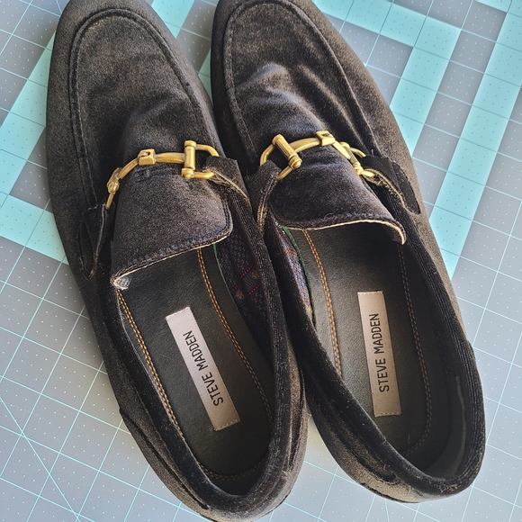 Steve Madden Black Velvet Loafers Luxury Prom Formal main image 4